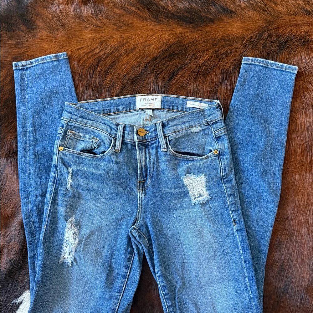Frame Denim Women's Classic Blue Skinny Jeans
